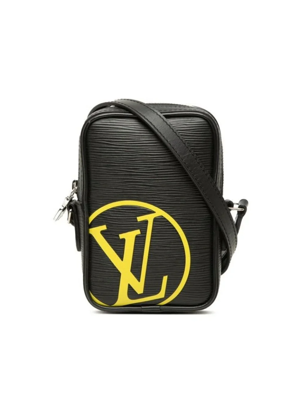 Louis Vuitton Epi LV Circle Danube PM Crossbody Shoulder Bag Noir Black Leather